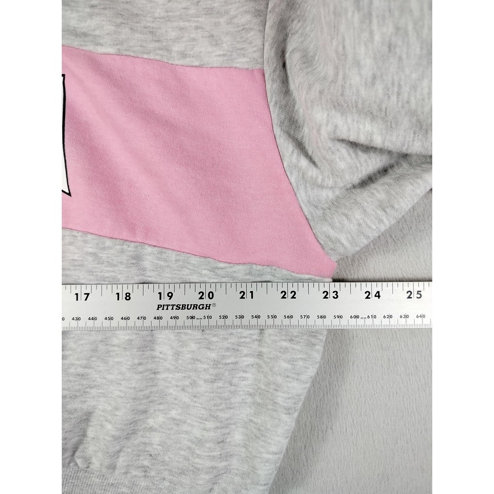 H&M Divided Sweatshirt Womens Large Gray Pink California 1991 1/4 Zip Cropped - Picture 9 of 10